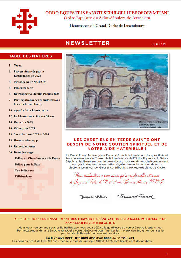 Couverture de la newsletter Noël 2023
